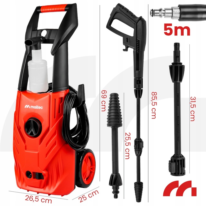 MYJKA CIŚNIENIOWA MalTec KOMPAKTOWA SAMOSSĄCA ALUMINIOWA POMPA MOCNA