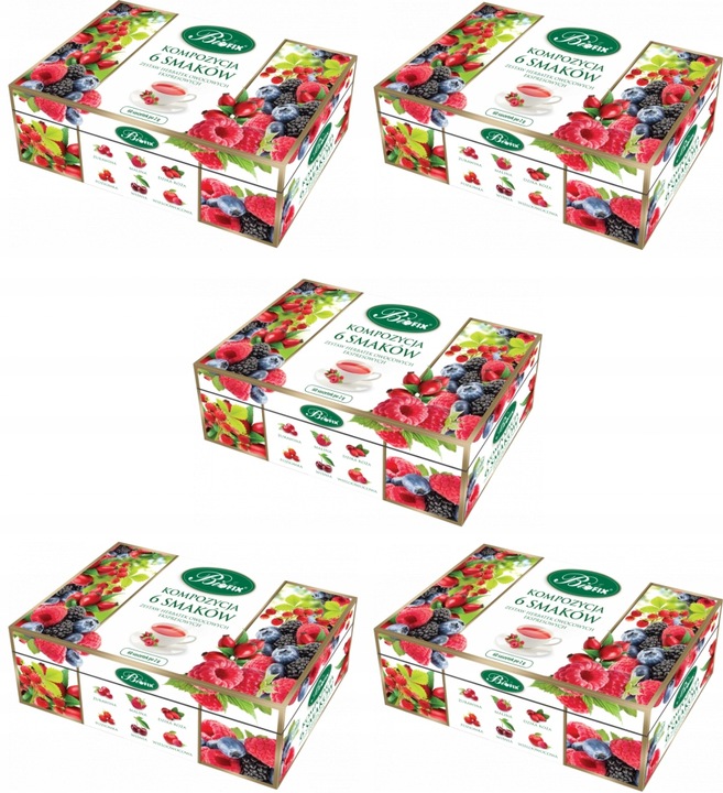 Zestaw herbat Bifix 6 herbat owocowych 300szt x 2g