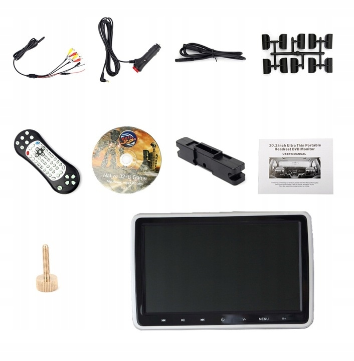 DVD NA ZAGŁÓWKI SAMOCHODOWE EKRANY 10'' USB SD GRY