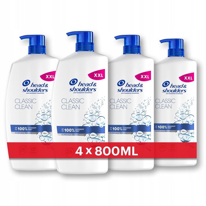 Head & Shoulders Classic Clean Szampon do włosów, 4 x 800 ml