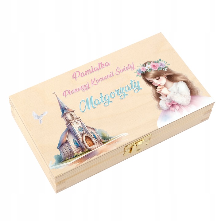 Pamiątka Pierwszej Komunii Świętej Prezent na Komunię Pudełko na pieniądze