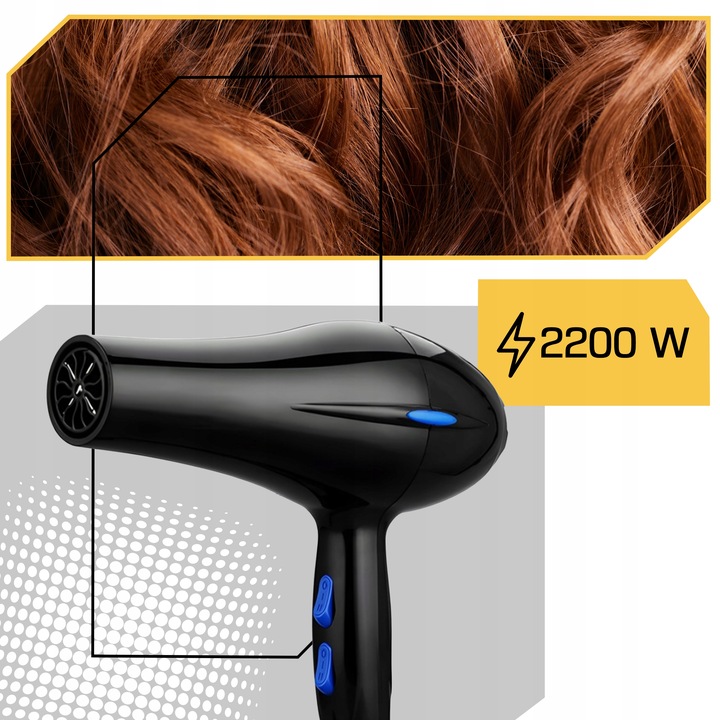 PROFESJONALNA SUSZARKA DO WŁOSÓW MOCNA Z JONIZACJĄ DYFUZOREM