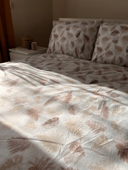 Komplet Pościeli Polarowej 160x200+2x 70/80 Ciepła Gruba Mack Home Liście