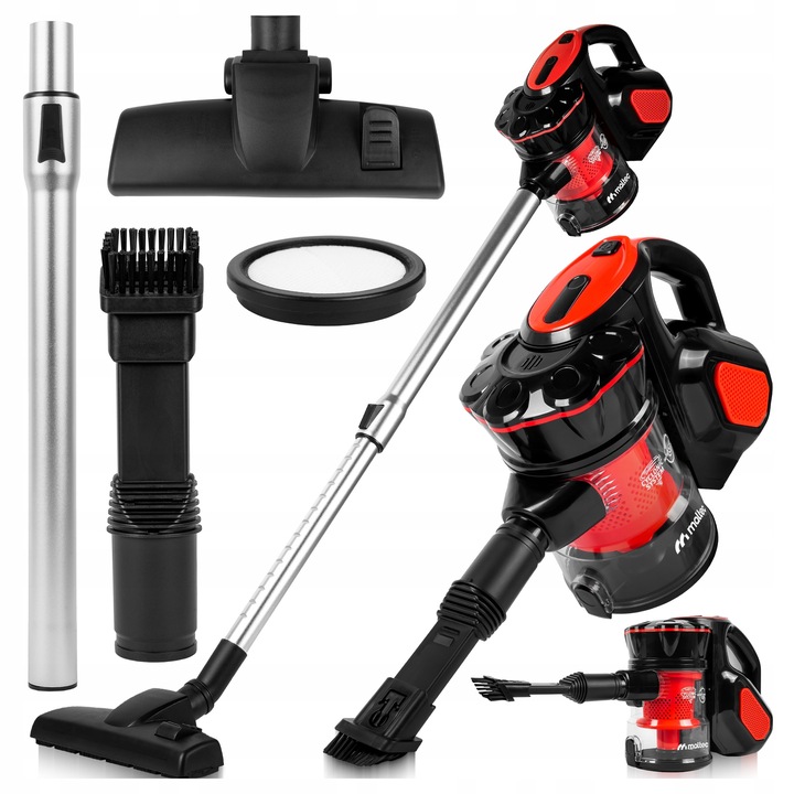 MOCNY LEKKI MAŁY ODKURZACZ RĘCZNY PIONOWY CYKLONOWY BEZWORKOWY NA