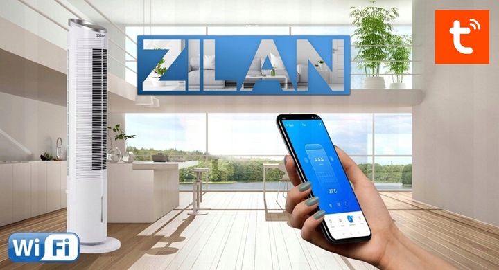 WENTYLATOR KLIMATOR KLIMATYZER 60W JONIZACJA KOLUMNOWY SMARTFON TUYA WI-FI
