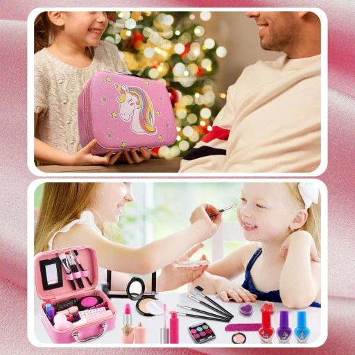 KUFEREK KOSMETYKÓW ZESTAW DO MAKIJAŻU I PAZNOKCI JEDNOROŻEC DZIECI PREZENT