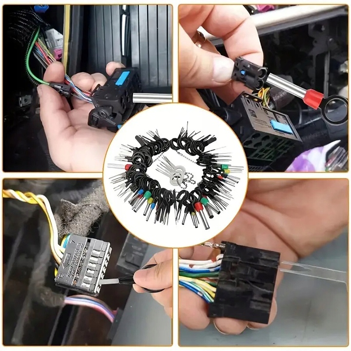 ZESTAW 100SZT KLUCZE WYJMAKI DO PINÓW KONEKTORÓW KOSTEK DEMONTAŻ