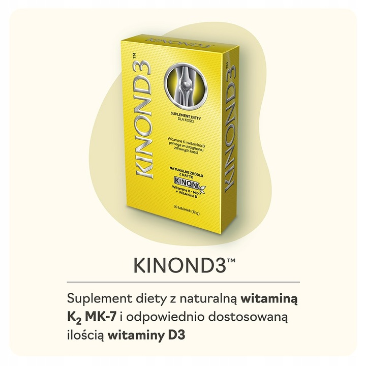 KINON D3 witamina K2 MK-7 + D3, 30 tabletek