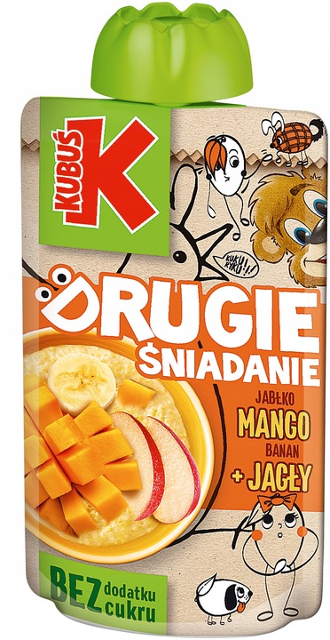 KUBUŚ Mus Drugie Śniadanie Mango Banan Kasza Jaglana 12x 100g