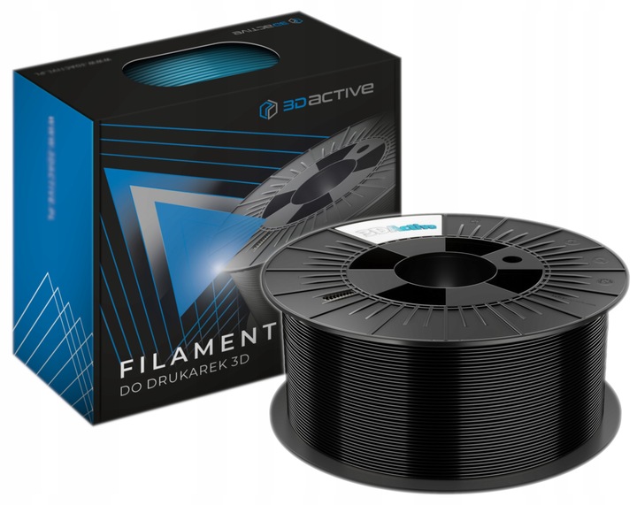Filament PLA+ do drukarek 3D 3DACTIVE Czarny matowy 1,75mm 1kG 600mm/s
