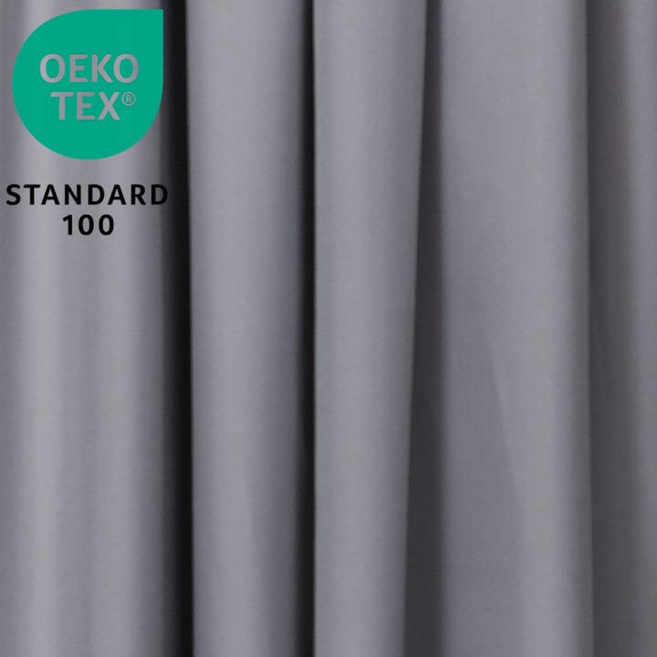 VOPPI ZASŁONA GOTOWA NA TAŚMIE 140x250 CM SZARA