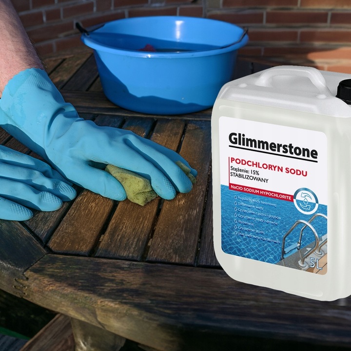Podchloryn Sodu 15% Stabilizowany Chlor Płynny do Basenu i Studni 5L