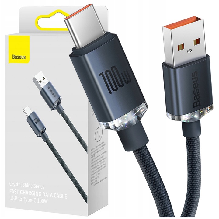 BASEUS SZYBKI KABEL USB USB-C TYP C 100W 6A MOCNY PRZEWÓD DO ŁADOWANIA 1,2m