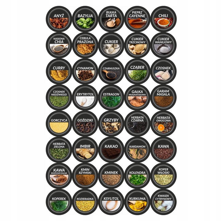 24x słoiczki 120 ml na przyprawy + NABIERAK + 200x etykiety PRZYPRAWNIK