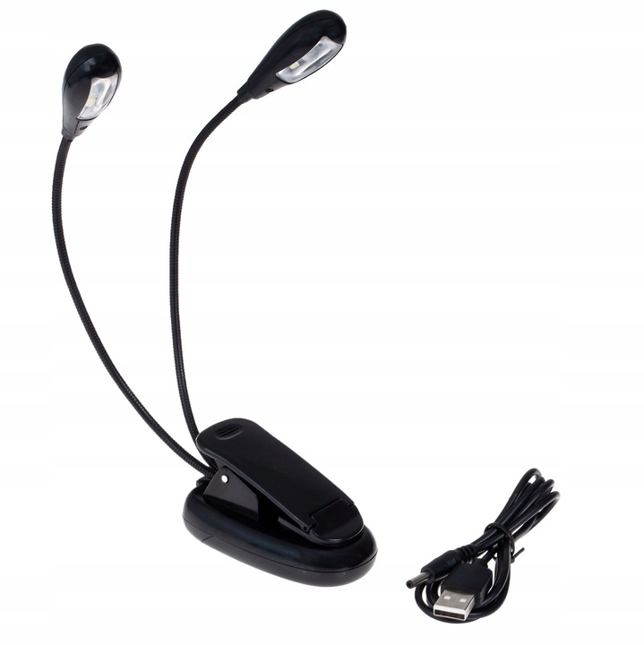 LAMPKA Z KLIPSEM 4 LED CZYTANIA NUT KLIPS PODWÓJNA