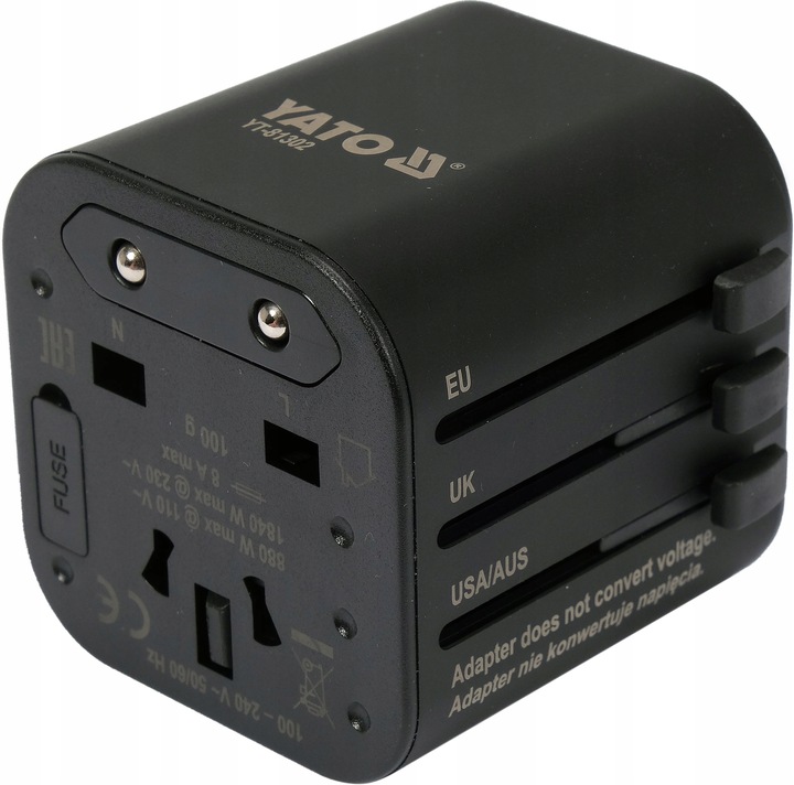 Uniwersalny podróżny adapter sieciowy YATO YT-81302 dla ponad 150 krajów