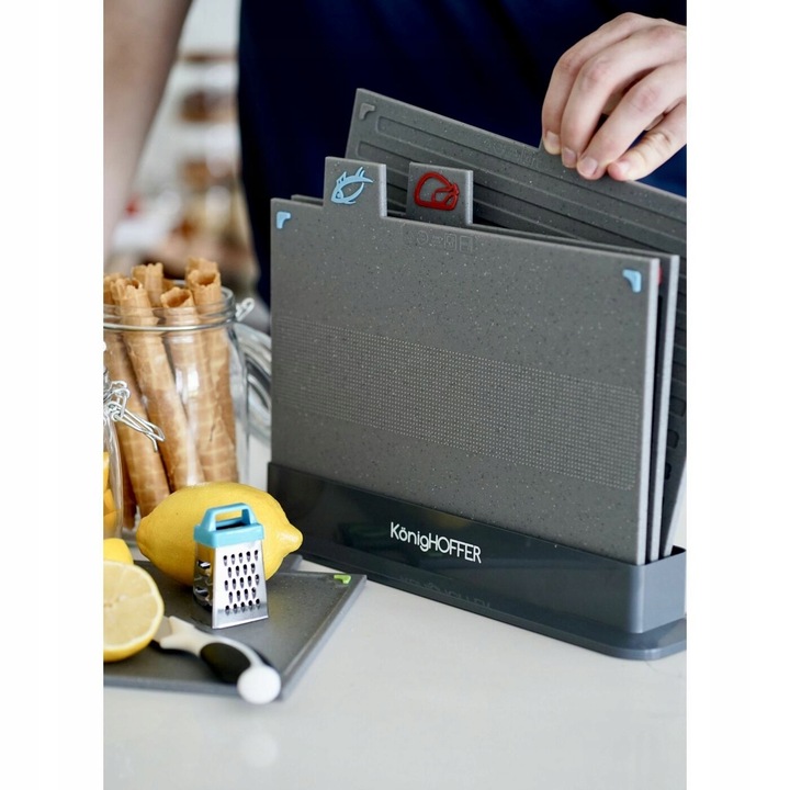 Zestaw 4 desek do krojenia i stojak Konighoffer