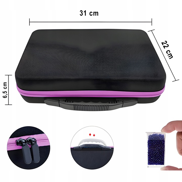 AKCESORIA DO HAFTU DIAMENTOWEGO ZESTAW PUDEŁKO DIAMOND PAINTING W WALIZCE