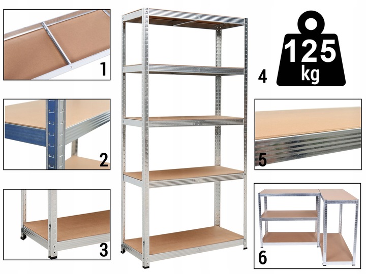 REGAŁ MAGAZYNOWY GARAŻOWY METALOWY WARSZTATOWY OCYNK 2W1 MDF 150cm