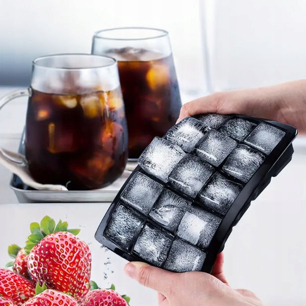 6x Foremki do lodu silikonowe forma do 15 kostek lodu z pokrywką