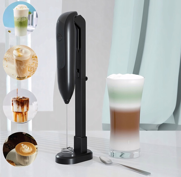 RĘCZNY SPIENIACZ MIKSER DO MLEKA KAWY ELEKTRYCZNY MIKSER TRZEPACZKA