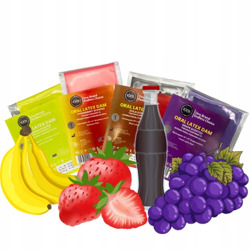 Cienka Chusteczka EXS Koferdamy 4 Smaki Lateksowa Do Seksu Oralnego Owocowe
