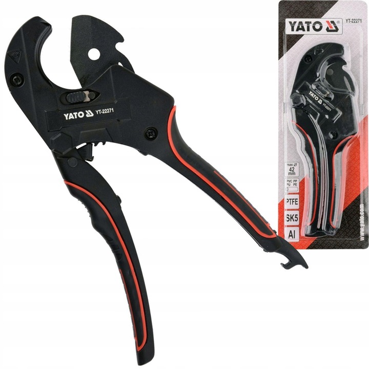 YATO OBCINAK NOŻYCE SZCZYPCE DO CIĘCIA RUR PVC, PP, PU. PE 42mm