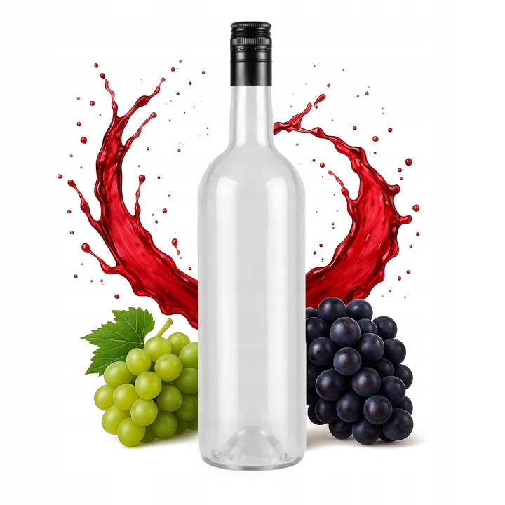 10X Butelki DO WINA 750ml BEZBARWNA butelka na wino 0,75l z zakrętką
