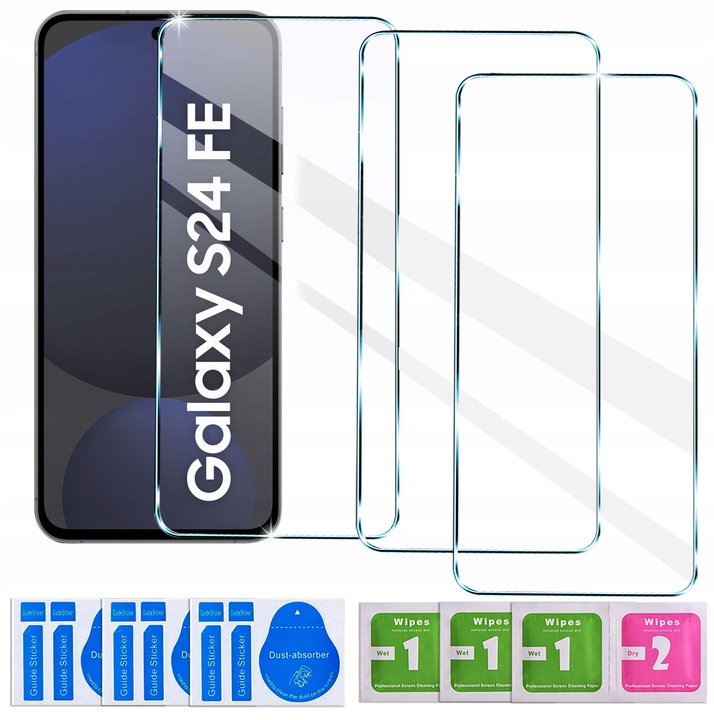 3x SZKŁO HARTOWANE do Samsung Galaxy S24 FE SZYBKA 9H | zestaw 3 sztuk
