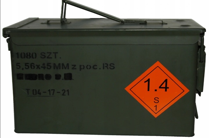 SKRZYNKA METALOWA WOJSKOWA PO AMUNICJI HERMETYCZNA Stan BDB