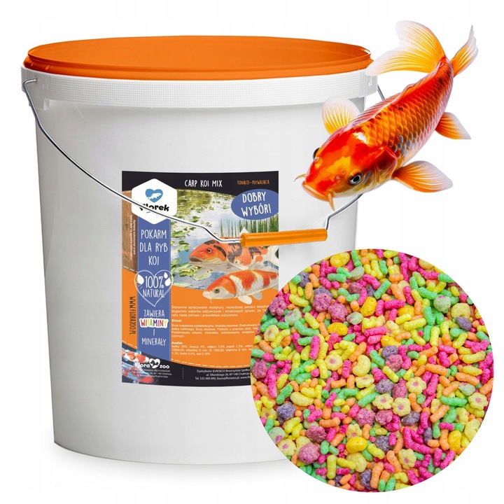 POKARM KARMA PASZA ZANĘTA GRANULAT DLA RYB KOI KARPI MIX NA OCZKO