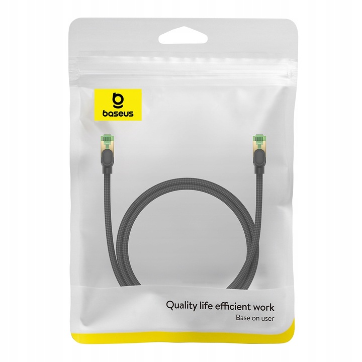 BASEUS SZYBKI KABEL SIECIOWY RJ45 CAT8 40GB/S MOCNY PRZEWÓD DO INTERNETU 1m