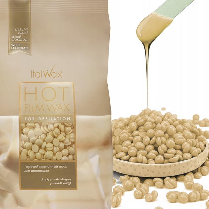 ITALWAX wosk do depilacji 1kg twardy dropsy w granulkach WHITE CHOCOLATE