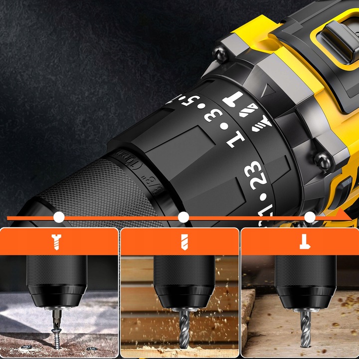 Zestaw bezszczotkowej wiertarki udarowej/wkrętarki 21V - 2 baterie +