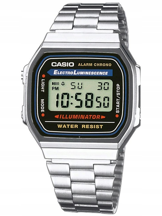 ZEGAREK MĘSKI CASIO RETRO VINTAGE A168WA stoper alarm datownik +BOX