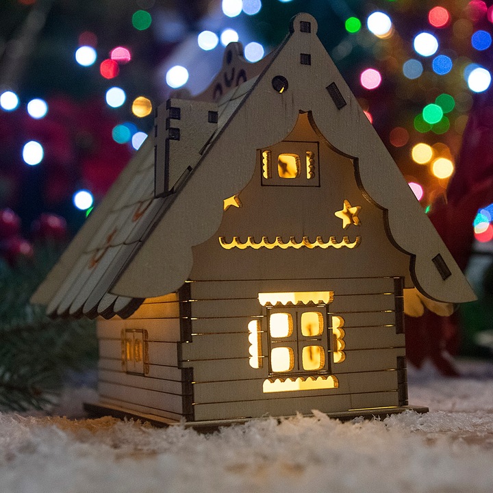 DOMEK LAMPION ŚWIĄTECZNY LED LAMPKA PREZENT DIY