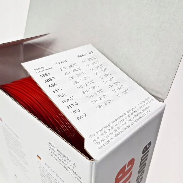 Filament DevilDesign PET-G 1,75 mm Czarny