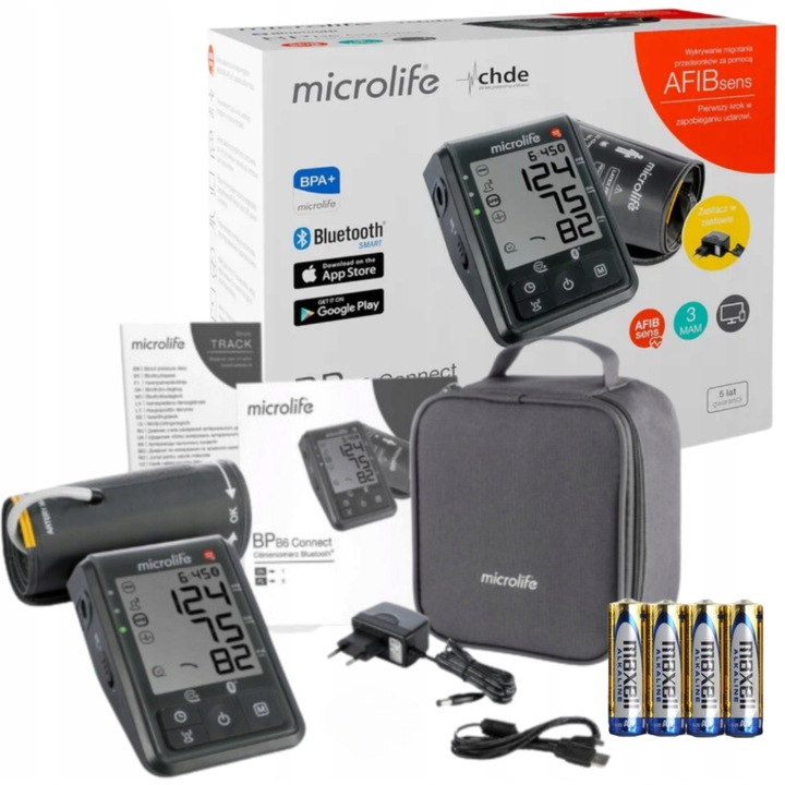 Microlife Ciśnieniomierz Automatyczny Naramienny BP B6 Bluetooth+Zasilacz