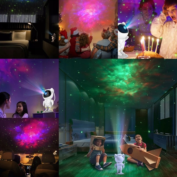 PROJEKTOR GWIAZD NIEBA LED LAMPKA NOCNA ASTRONAUTA