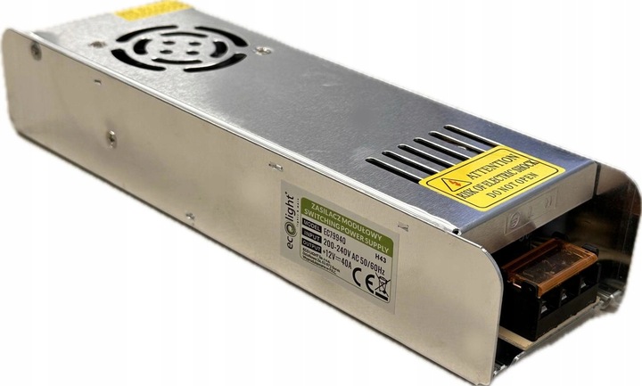 Zasilacz LED Modułowy SLIM Do Taśm LED Transformator 40A 500W 12V