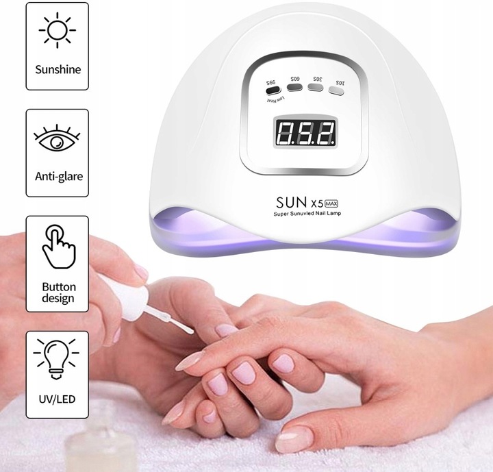 Lampa Do Paznokci Manicure Profesjonalna Mocna UV/LED SUN x5 Max 80W