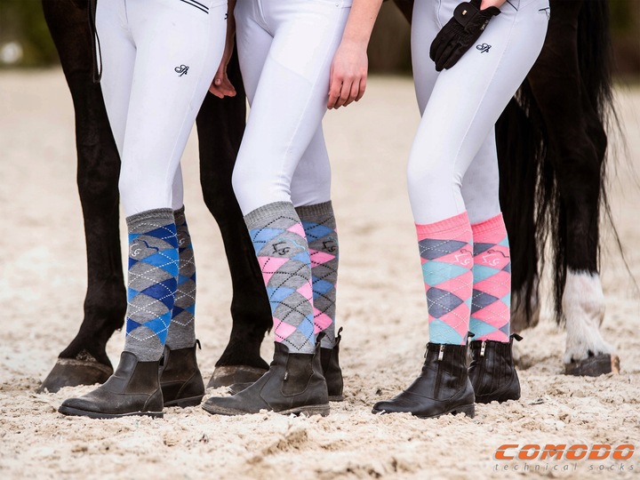 Klasyczne podkolanówki jeździeckie w romby SPDJ