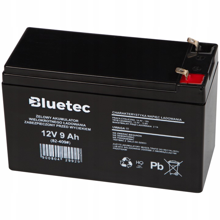 AKUMULATOR ŻELOWY 12V 9Ah (wymiar 7Ah 7,2Ah 8Ah) UPS BEZOBSŁUGOWY ŻYWOTNOŚĆ