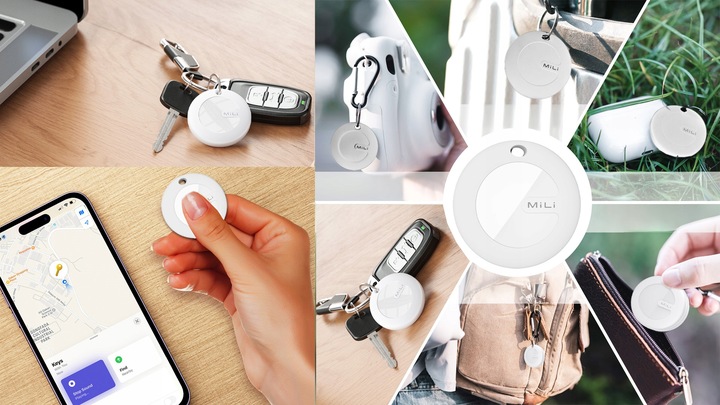 Lokalizator GPS 3x MiTag MiLi do iOS + 3x Etui Brelok do plecaka