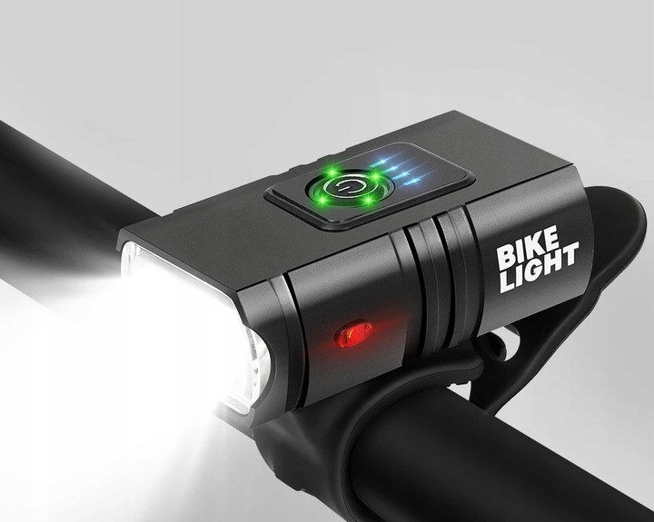 MOCNA LED LAMPKA ROWEROWA ACU USB PRZÓD + TYŁ