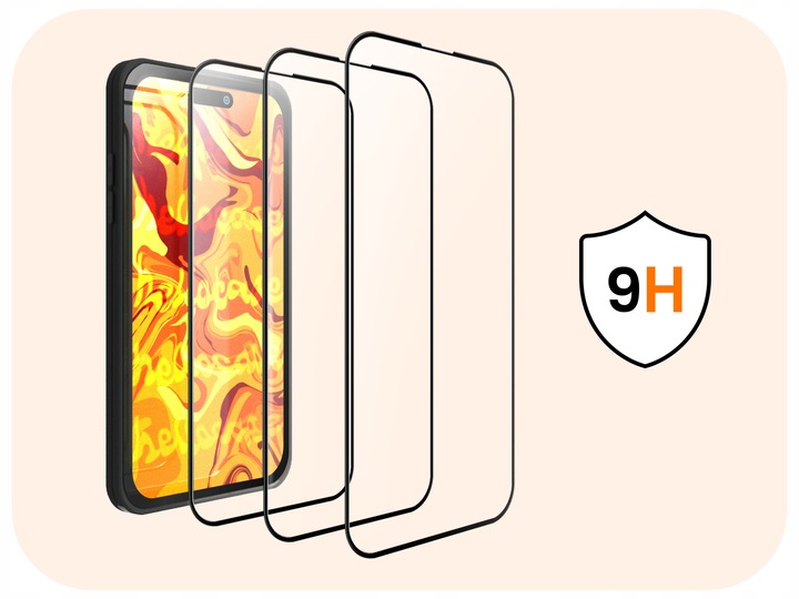 3-pak SZKŁO HARTOWANE DO iPhone 15 PRO na cały ekran 9H ochronne 5D