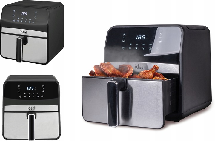 FRYTKOWNICA BEZTŁUSZCZOWA IDEAL AIR FRYER FRYTOWNICA 1800W DUŻA MISA