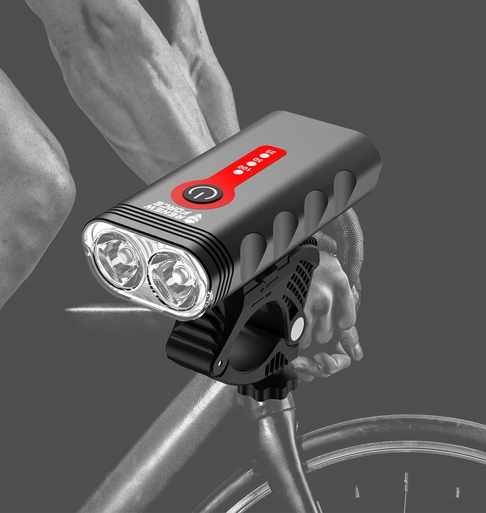 Lampka Rowerowa Światło PRZÓD TYŁ LED na rower kierownicę MOCNA USB 1800lm