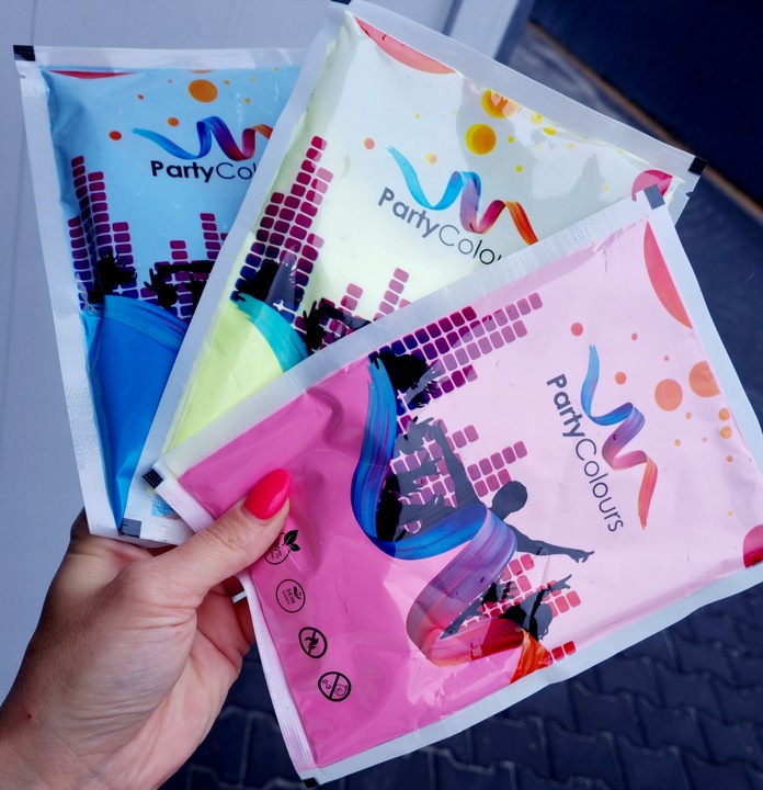 Kolorowy proszek Holi Puder Festiwal ZESTAW 100 szt.