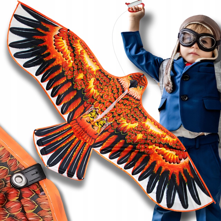 DUŻY LATAWIEC XXL ODSTRASZACZ PTAK ORZEŁ JASTRZĄB 140cm linka PREZENT